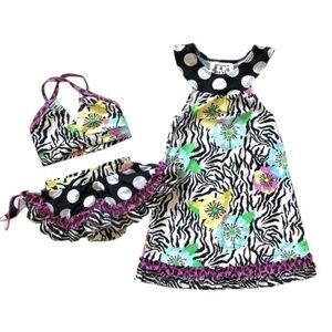 Frankie & Daisy Set 2 pc Ruffle Swimsuit & Cover Up Dress 2T